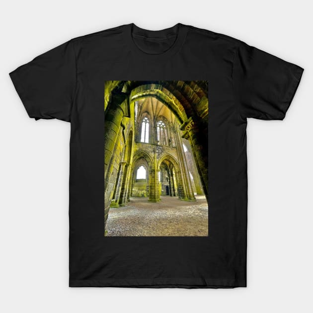 Ruins of St Mathieu Abbey in Fine-Terre T-Shirt by rollier